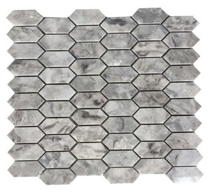 Carreaux de mosaïque hexagonaux longs en marbre mélangé, style moderne, pour murs de salle de bain, résistants à l'eau, pierre polie, style contemporain - Product Image 5