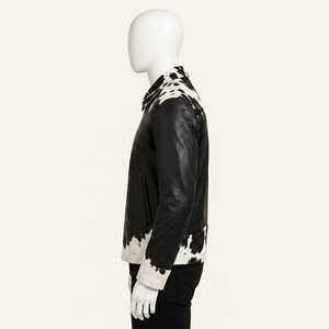 Chaqueta de Cuero Genuino de Piel de Vaca para Hombre con Cremallera, Estilo Motero, con Pelo en la Piel, Ajuste Regular, Ropa de Abrigo de Invierno - Product Image 4
