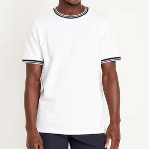 Haute qualité 100% coton blanc hommes T-shirts poids lourd surdimensionné T-shirt personnalisé décontracté Street Wear T-shirt hommes T-shirts - Product Image 1