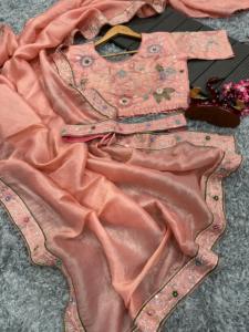 Designer exclusivo Saree lindos grânulos Katdana e lantejoulas trabalho Saree para o desgaste do partido e do casamento da Índia