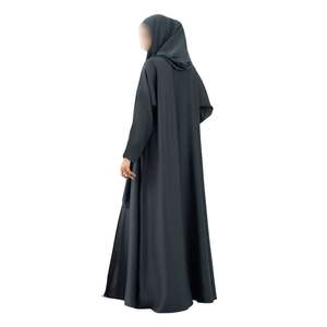 Abaya ouverte gris anthracite pour femmes, robe modeste musulmane, style Dubaï, kaftan islamique, jalabiya, robe longue à manches longues, robe fluide - Product Image 2