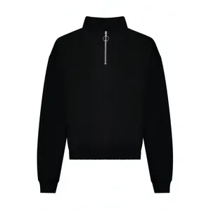 Custom Women's <b>Cropped</b> <b>Zip</b> Sweatshirt Promotional <b>Hoodies</b> & Sweatshirts - Product Image 5