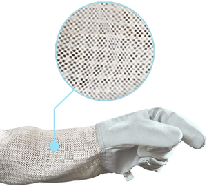 Gants pour apiculteurs Ultra Mesh Filet de ventilation à trois couches Protégez vos mains Gants d'apiculture en peau de chèvre entièrement ventilés OEM - Product Image 5