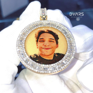 จี้รูปทรงกลม VVS มอยส์ซาไนต์ สำหรับใส่รูปภาพที่ระลึก  ทำจากเงินแท้ 925 ชุบทอง 18K ดีไซน์หรูหรา - Product Image 5