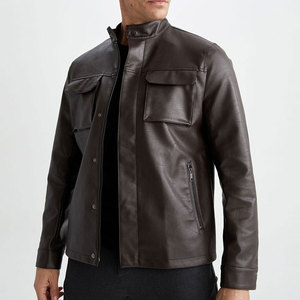 OEM Service Market Men's Leather Jacket <b>Camouflage</b> Pattern Customizable High Street Style Front Zipper Closure - Product Image 3