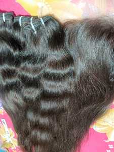 Extensiones de cabello humano de templo indio crudo Virgen sin procesar 100%, la mejor calidad, negro, directo de un donante, Color Natural para mujeres - Product Image 2