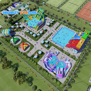 Thương mại ngoài trời Inflatable Công Viên Nước thiết bị giật gân Pad và trượt Hồ bơi cho Land & nước Cuộc Phiêu Lưu - Product Image 2