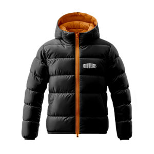 เสื้อแจ็กเก็ตทรงปลาปักเป้าฤดูหนาวของผู้ชายคอตั้งกระเป๋ากันกระแทกด้านข้างขนาดใหญ่มีโลโก้ตามต้องการ - Product Image 2