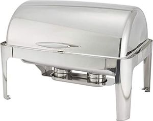 Réchaud à miroir en acier inoxydable brillant avec présentation élégante et support de station-service pour les repas chauds - Product Image 2