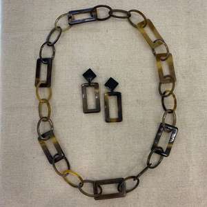 Collar de cuerno de Búfalo con ámbar miel Color perla joyería de moda últimos diseños cadenas para ocasiones de boda POR HF CRAFTS - Product Image 2