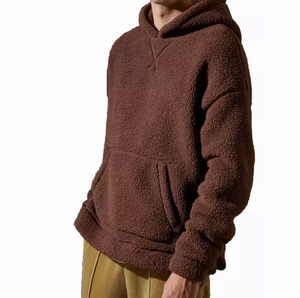 <b>Sherpa</b> <b>Hoodies</b> Men Solid Hooded Warm Fleece <b>Lined</b> 100% Cotton Windproof Breathable Casual Soft Fabric Winter Wear Wholesale - Product Image 5
