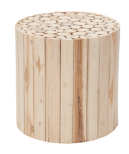 Mayorista de alta gama decoración del hogar ODM artesanía rústica acacia taburetes de madera maciza otomanas hechas en Vietnam - Product Image 1