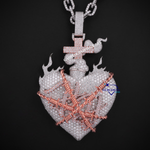 Exquisito diseño personalizado 14KT oro laboratorio crecido diamante Venta caliente cadena con colgante VVS claridad - Product Image 4