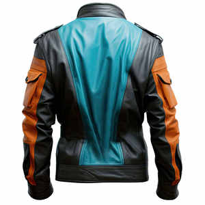 2026 Blouson en cuir PU respirant personnalisé de bonne qualité pour homme, col montant, style moto classique automne, aspect cuir synthétique - Product Image 2