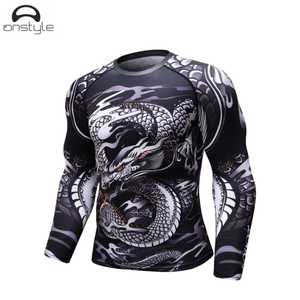 Vente en gros d'éruptions cutanées MMA BJJ imprimées par sublimation numérique à manches courtes pour hommes et enfants Protège-tissu longue durée - Product Image 1