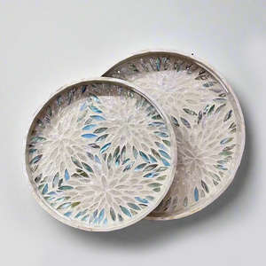 Bandejas de Almacenamiento con Incrustaciones de Nácar, Recubrimiento de Perla, Artículos de Servicio para Dormitorio y Cocina, Piezas Decorativas Elegantes - Product Image 4