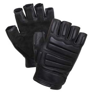 Custom <b>Fingerless</b> Padded Tactical Leather <b>Gloves</b> - Product Image 1