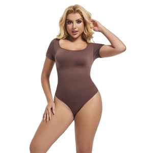 ชุดบอดี้สูทกระชับสัดส่วนสำหรับผู้หญิง แขนสั้น สีดำ ช่วยกระชับเอว ขายส่ง - Product Image 6