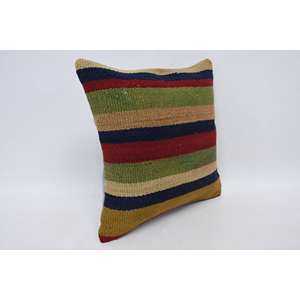 Multicolor Kilim Patchwork Wool Pillow 14x14 Inch Luxury Decorative Cushion Vintage <b>Fluffy</b> Leaves Pattern Portable <b>Bedding</b> - Product Image 3