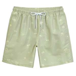 Shorts de bain imprimés pour hommes, respirants, séchage rapide, logo avant, taille élastique avec cordon de serrage, décontractés, pour l'été, avec poche arrière - Product Image 3