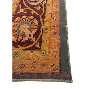 Tapis en laine noués à la main Aalam, style Kilim rouge et orange, 9x12, motif abstrait rectangulaire pour entrée de maison, salon - Pae-6311 - Product Image 4