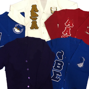 Fraternity ZPB Custom Knitted Cashmere Sorority <b>Cardigan</b> V-Neck <b>Varsity</b> Chenille Crest Logo Winter Casual Style Front Button - Product Image 5