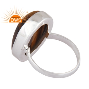 Meilleure vente en argent Sterling naturel jaune oeil de tigre pierre précieuse empilable bague bijoux pour femmes cadeau pour elle - Product Image 3