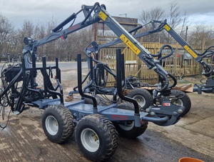 Low Impact 3Ton Forestryy Timberr Forwarding Trailer With 4 2 mtr Crane and <b>Grab</b> for sale - Product Image 6