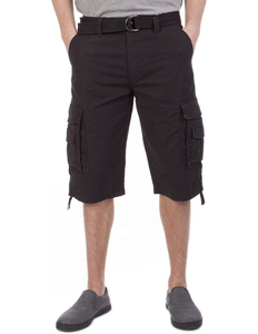 <b>Cargo</b> Jogger Shorts Men Mid 100% Cotton Solid Color Print Comfortable Casual Outdoor Fitness Gym Anti-Wrinkle Breathable - Product Image 1