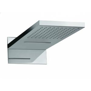 Pommeau de douche cascade moderne en acier inoxydable, finition chromée rectangulaire, 2 fonctions pluie, achat en gros, prix usine - Product Image 1