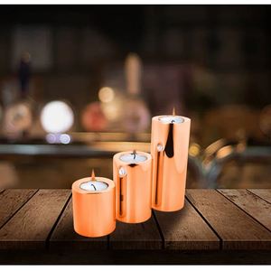 Portavelas votivas de acero inoxidable para interiores y exteriores, portavelas para velas de té, decoración para el hogar, hotel, oficina, bodas y fiestas. - Product Image 2