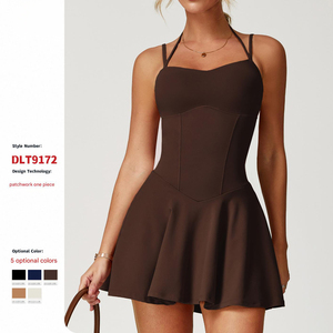 Lanyu Body et combinaison de sport de tennis pour femmes Robe à bretelles Poche anti-course Logo avant Tissu extensible écologique dans les 4 sens - Product Image 1