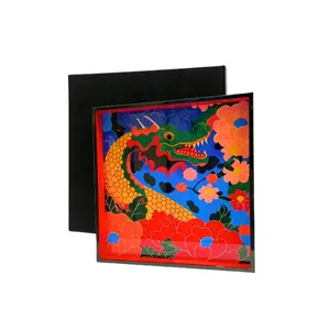 Bandeja de laca colorido moderno dragón arte pintado a mano artesanía estilo artístico tamaño personalizado hecho en Vietnam fabricante