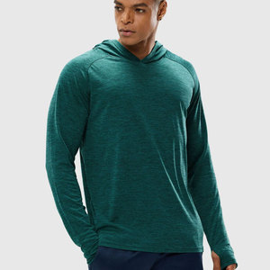 Sweat à capuche d'entraînement de gymnastique 100% coton pour hommes à manches longues T-shirt décontracté à capuche - Product Image 1