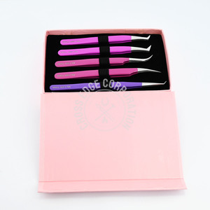 Pince à cils de volume de marque privée pour extensions Extensions de cils pince à épiler Fournitures 45 pince à épiler à pointe de fibre à 90 degrés Logo personnalisé - Product Image 6