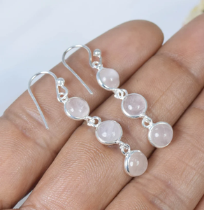 ต่างหูตะขอเกี่ยวควอตซ์ธรรมชาติงานแฮนด์เมดดีไซน์ใหม่925สเตอร์ลิงเงินผู้หญิงเครื่องประดับราคาโรงงาน - Product Image 1