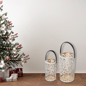 Wholesale Decorative Dual Tone <b>Star</b> Cutwork Design White Metal Votive Candle Holder in Best Price - Product Image 4