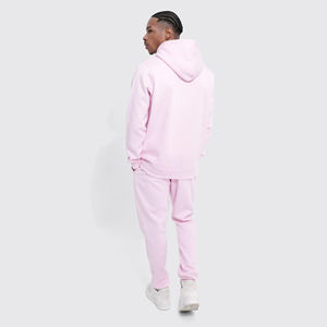 Chándal de Jogger de invierno de 2 piezas de alta calidad para hombre, 100% de algodón, logotipo personalizado, chándales de entrenamiento para gimnasio, chándales con capucha de talla grande - Product Image 4