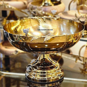 Plats de service ronds en métal de qualité supérieure, nouvelle arrivée, finition noire et dorée, pour la maison, le restaurant, l'hôtel - Product Image 5