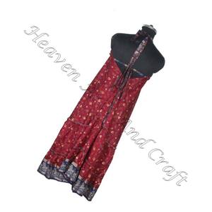 Robes en soie d'art bohème pour femmes vêtements de plage imprimé floral taille libre vêtements pour femmes hippy boho fabricant et exportateur de femmes - Product Image 4
