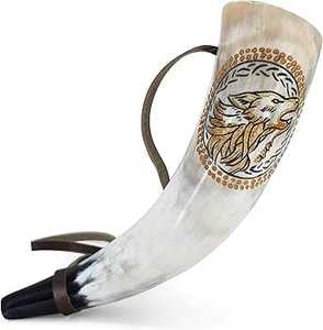 Gjallarhorn bovin fait à la main avec embout en laiton parfait pour les collectionneurs de corne - Product Image 3