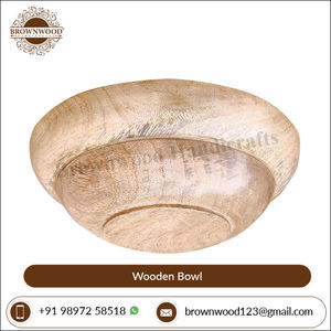 ชามไม้มะม่วงทำด้วยมือสีธรรมชาติสำหรับร้านอาหารโรงแรมที่ให้บริการและจัดแสดงสินค้าดีไซน์คลาสสิกจากอินเดีย - Product Image 3