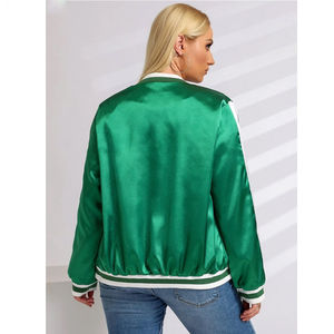 Chaqueta Bomber de Satén de Alta Calidad para Mujer, Estilo Universitario, Transpirable, Corta, con Forro de Nailon, Superventas - Product Image 2