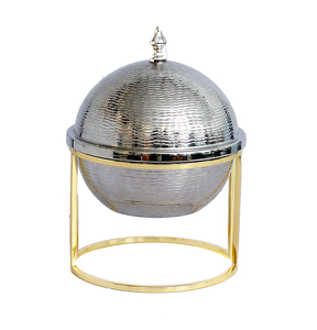 Luxury Dome <b>Food</b> <b>Warmer</b> Polished Steel Buffet Bowl with Elegant Gold Frame Stand <b>for</b> Wedding Hotel & Home Serving - Product Image 6