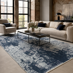 Tapis Weavers RW7087 Oblique Denim Moderne Lavable, Vente en Gros et Dropshipping, Chenille Lavable, 10 Tailles - Product Image 1