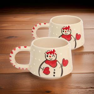 İlbay Seramik confezione da 2 classica tazza di pupazzo di neve tazza Nescafe Cup