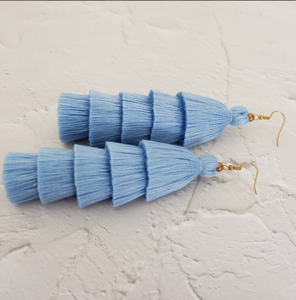 Premium Quality Fringe Tassel <b>Earrings</b> - Gold - Long - Product Image 2