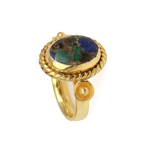 Meilleure vente Bague de créateur faite à la main en laiton plaqué or ovale de haute qualité Cadeau de mariage pour femmes filles plaqué rhodium - Product Image 6