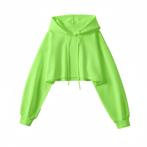 Sweat à capuche court en polaire doux pour femmes, tendance, pull court, logo personnalisé, fabrication en gros OEM - Product Image 2