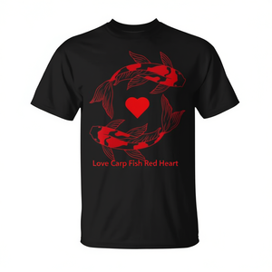T-shirt personnalisable avec motif cœur rouge et carpe pour la Saint-Valentin - Product Image 2